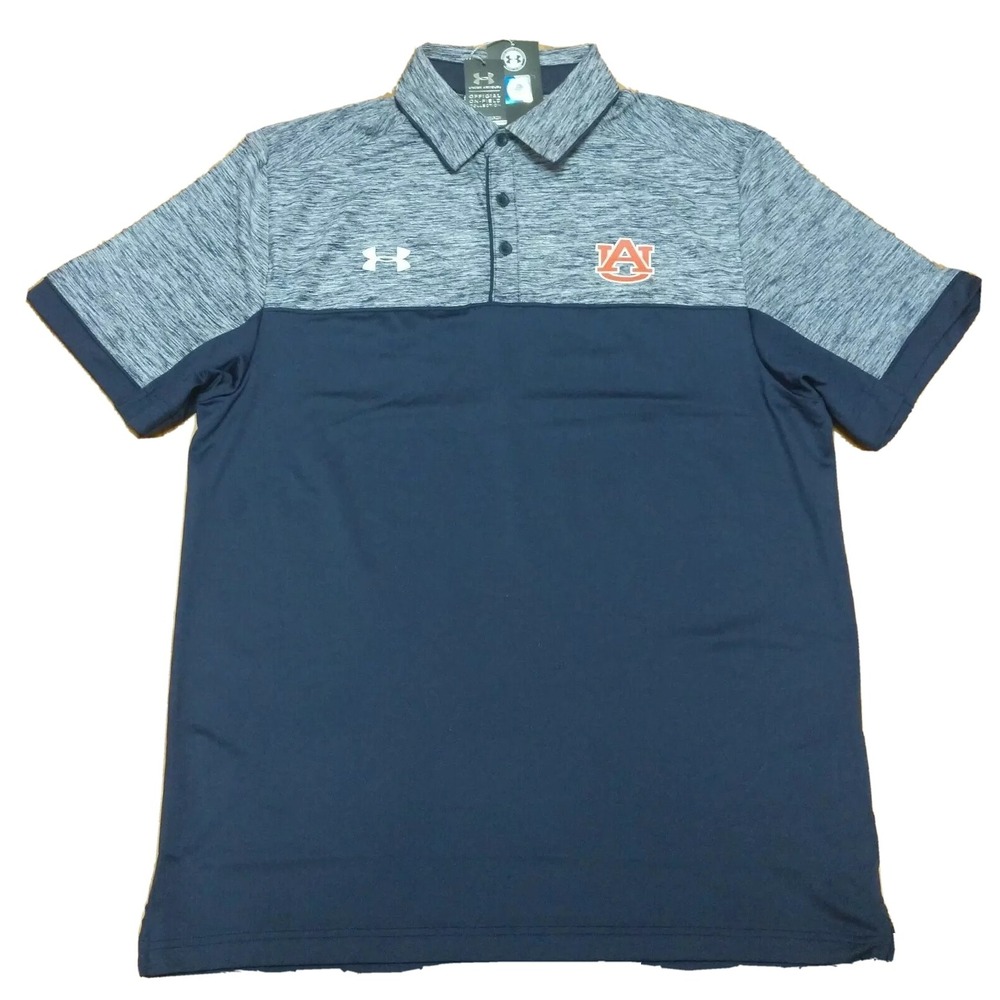 Under Armour Auburn Tigers Polo Shirt Navy Blue Heather Men Small NWT